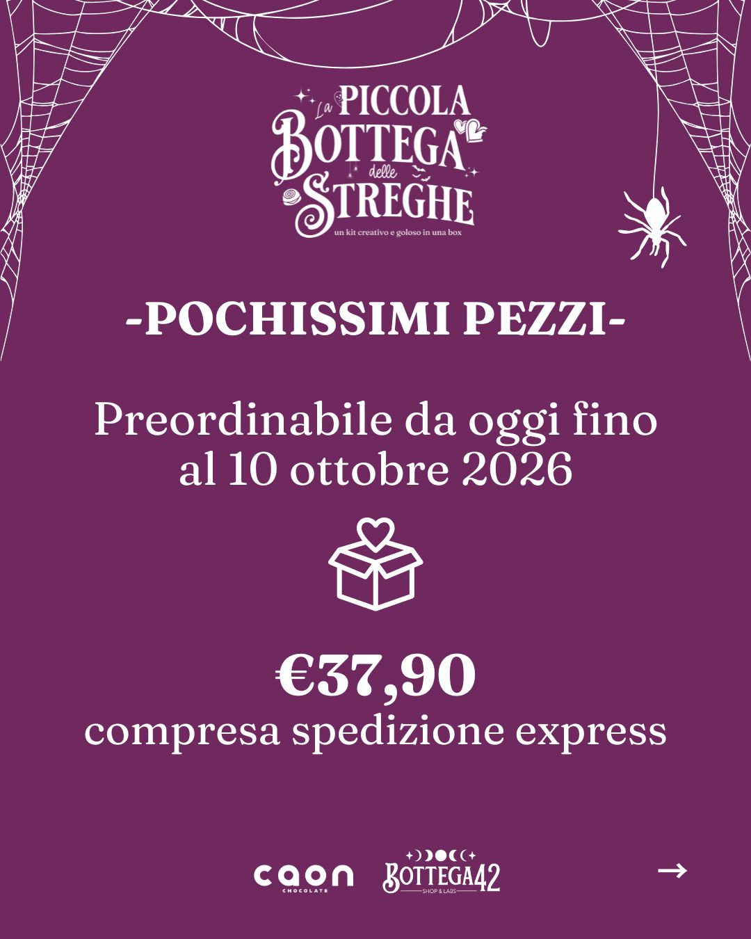 Box di Halloween "La piccola bottega delle streghe"- cioccolatini artigianali e kit creativo