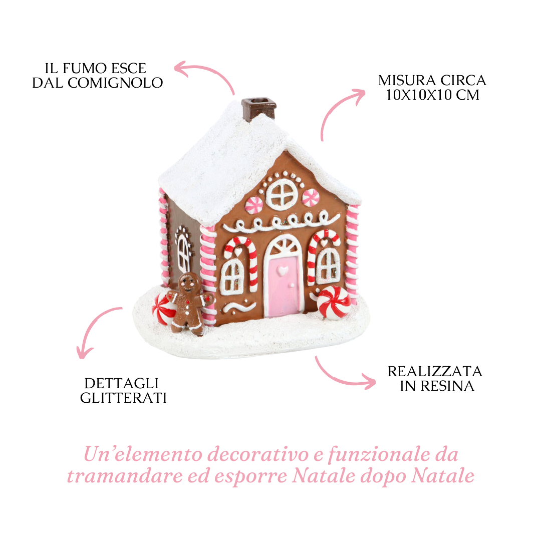 Gingerbread House Christmas, incense burner, cones, gingerbread house