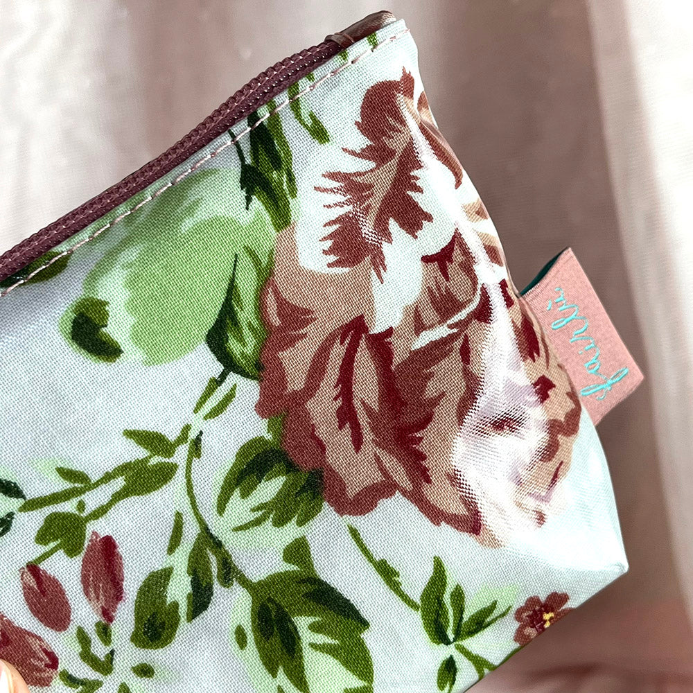 Bustina mini, cotone cerato, astuccio, portamonete, fantasia floreale