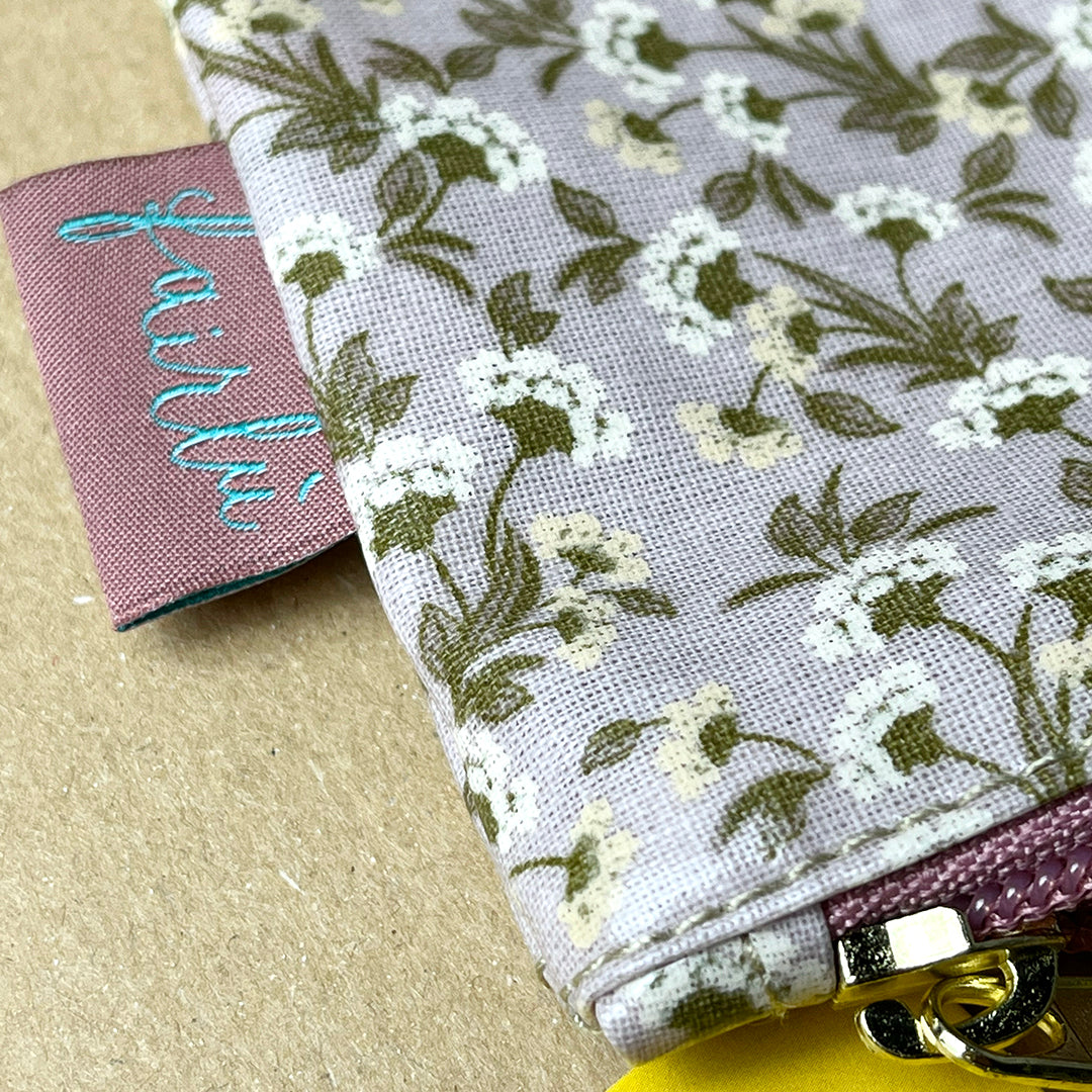 Bustina mini, cotone cerato, astuccio, portamonete, fantasia floreale