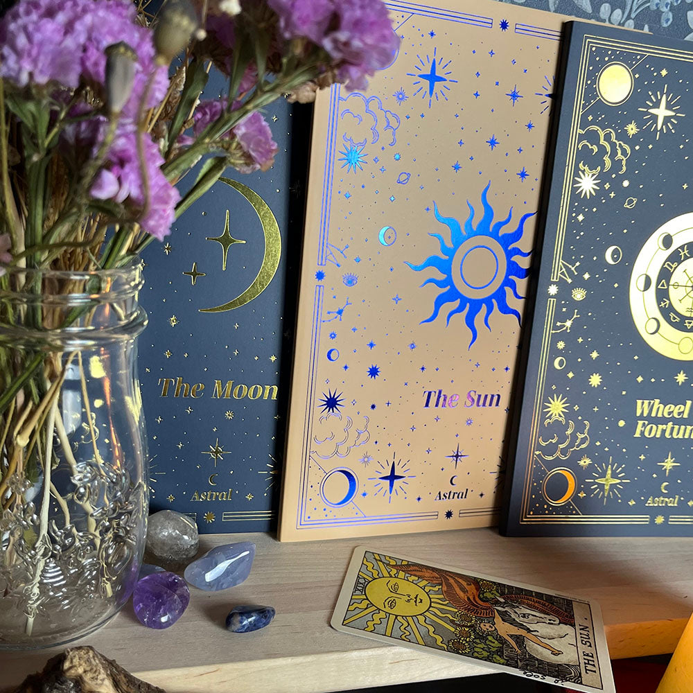 Quaderni A5 Astral, set da 3, carte dei tarocchi, witchy aesthetic