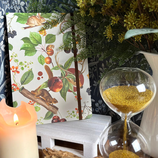 Quaderno A5  a puntini "Autumn Dream" bosco d'autunno, cottagecore scoiattolo