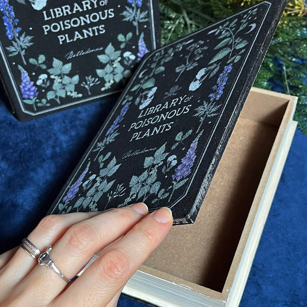 Scatola libro "Poisonous Plants", finto libro, stampa botanica witchy