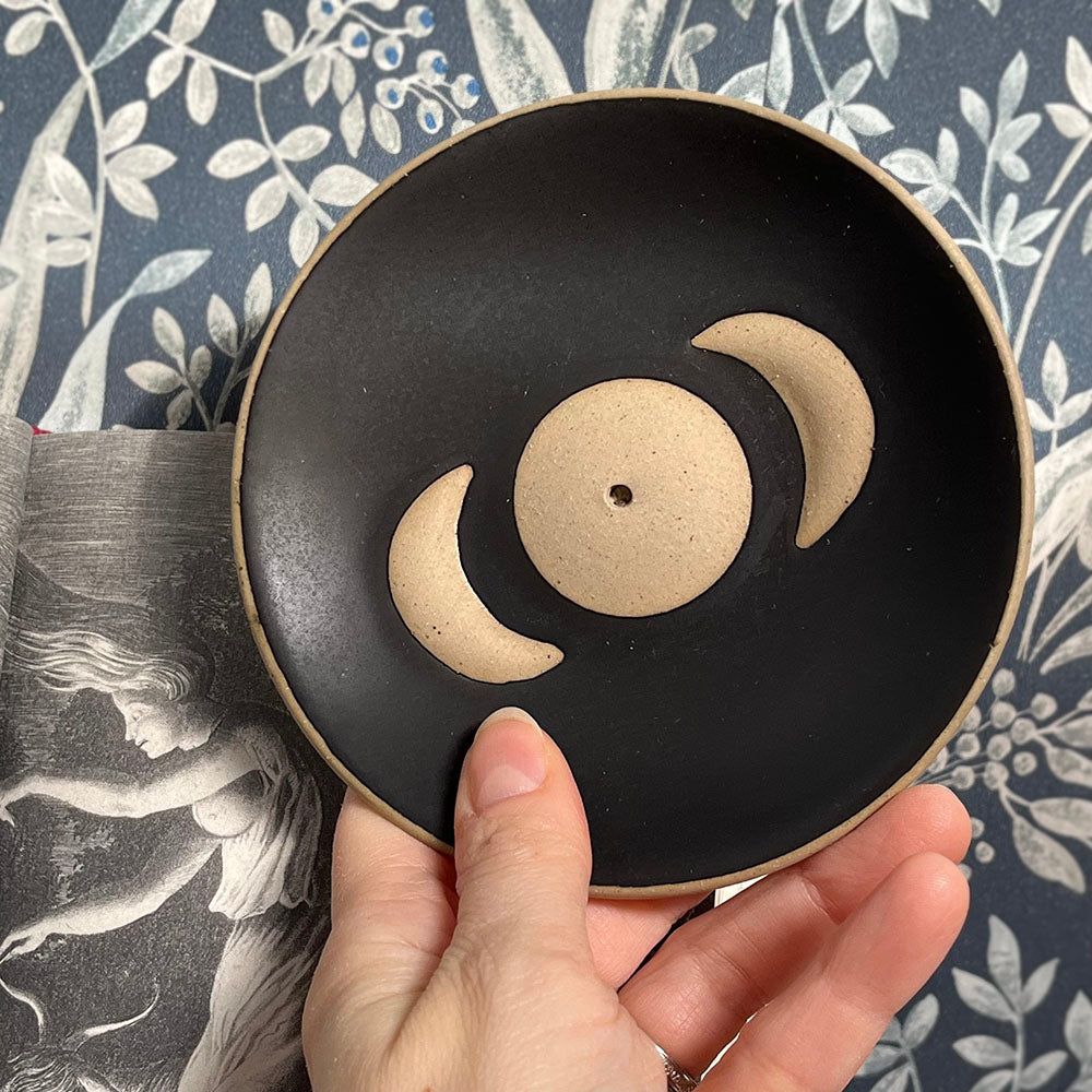 Moon Phases Ceramic Incense Holder, Witchy Vibes
