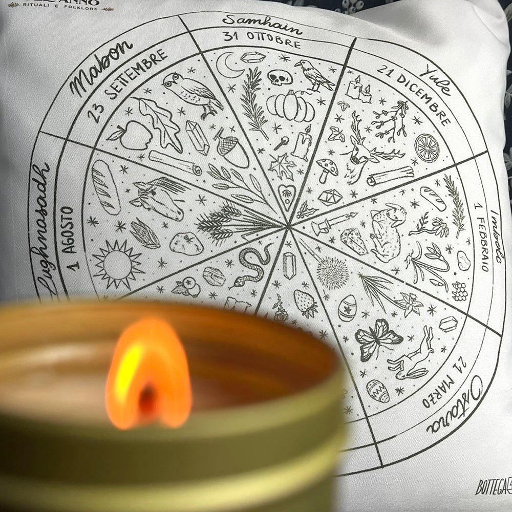 Cuscino 40x40 Ruota dell'Anno, streghe, sabba, witchcraft