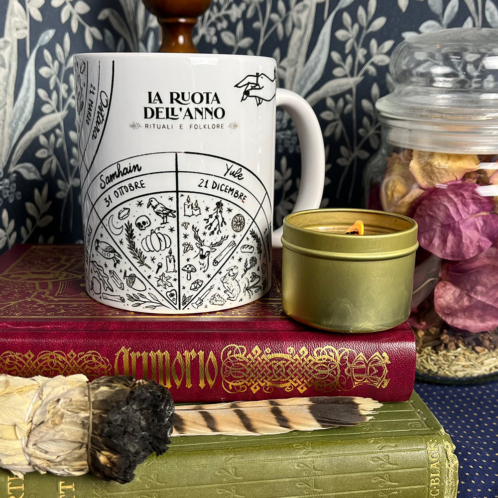 Tazza mug illustrata Ruota dell'Anno, streghe, sabba, witchcraft – Bottega42