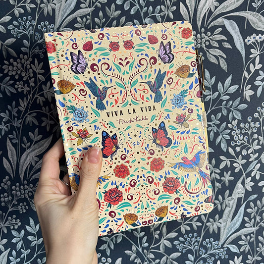 Bullet Journal + Penna, set regalo Frida Kahlo, pattern floreale
