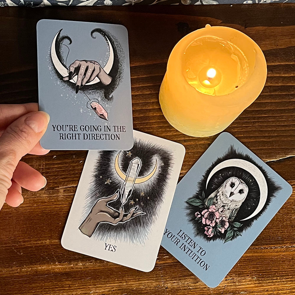 Oracolo tascabile "Athene Noctua", 13 carte witchy per divinazione
