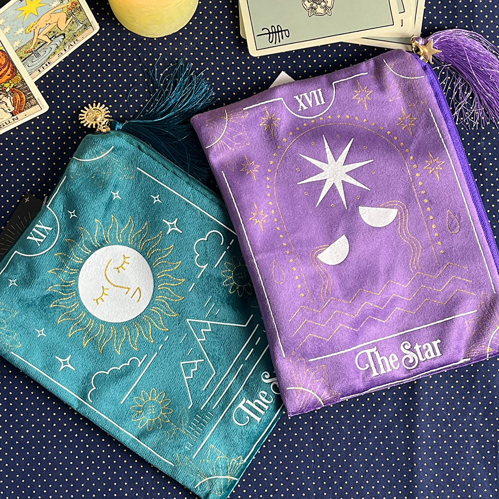 Astuccio, pochette in velluto carta dei Tarocchi