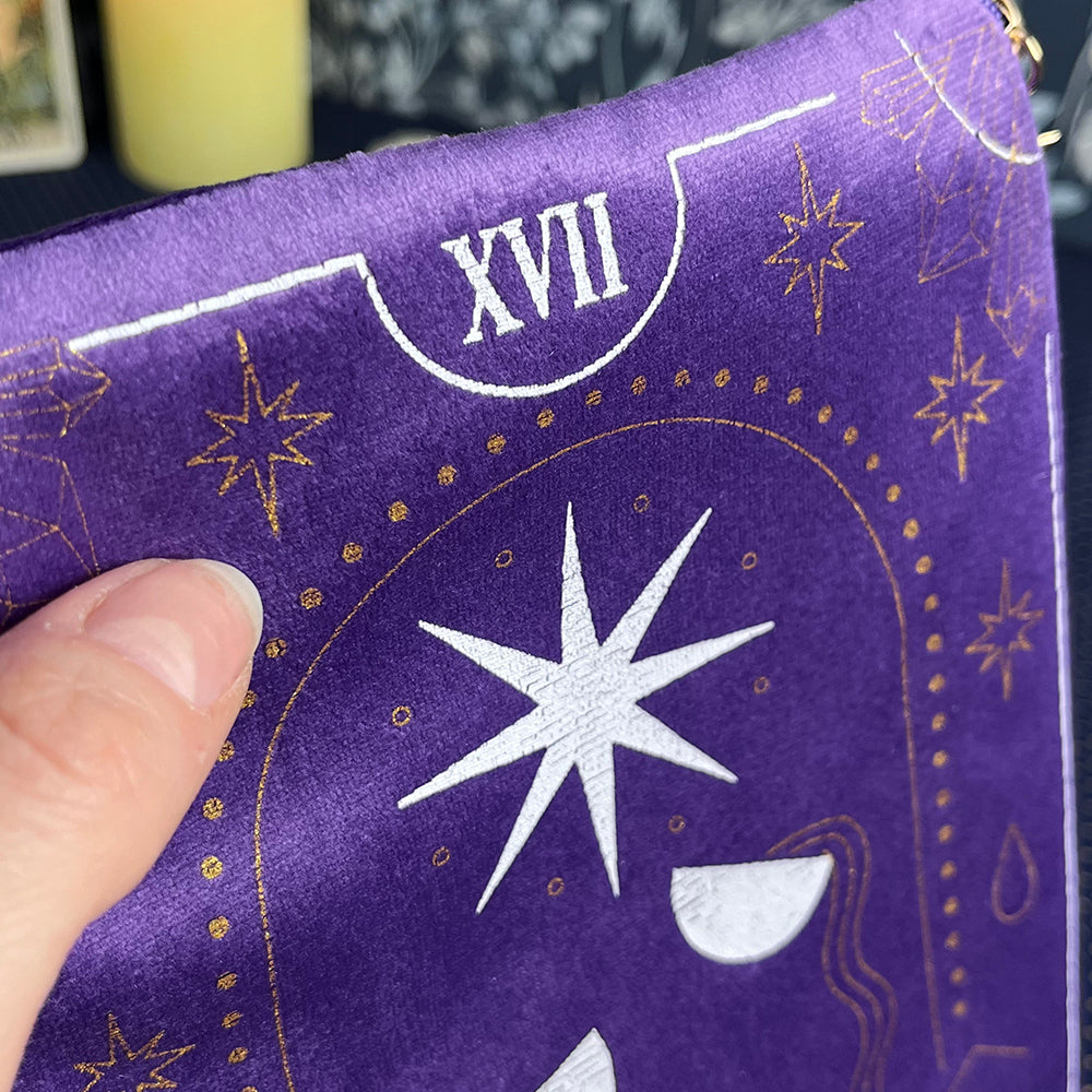 Astuccio, pochette in velluto carta dei Tarocchi