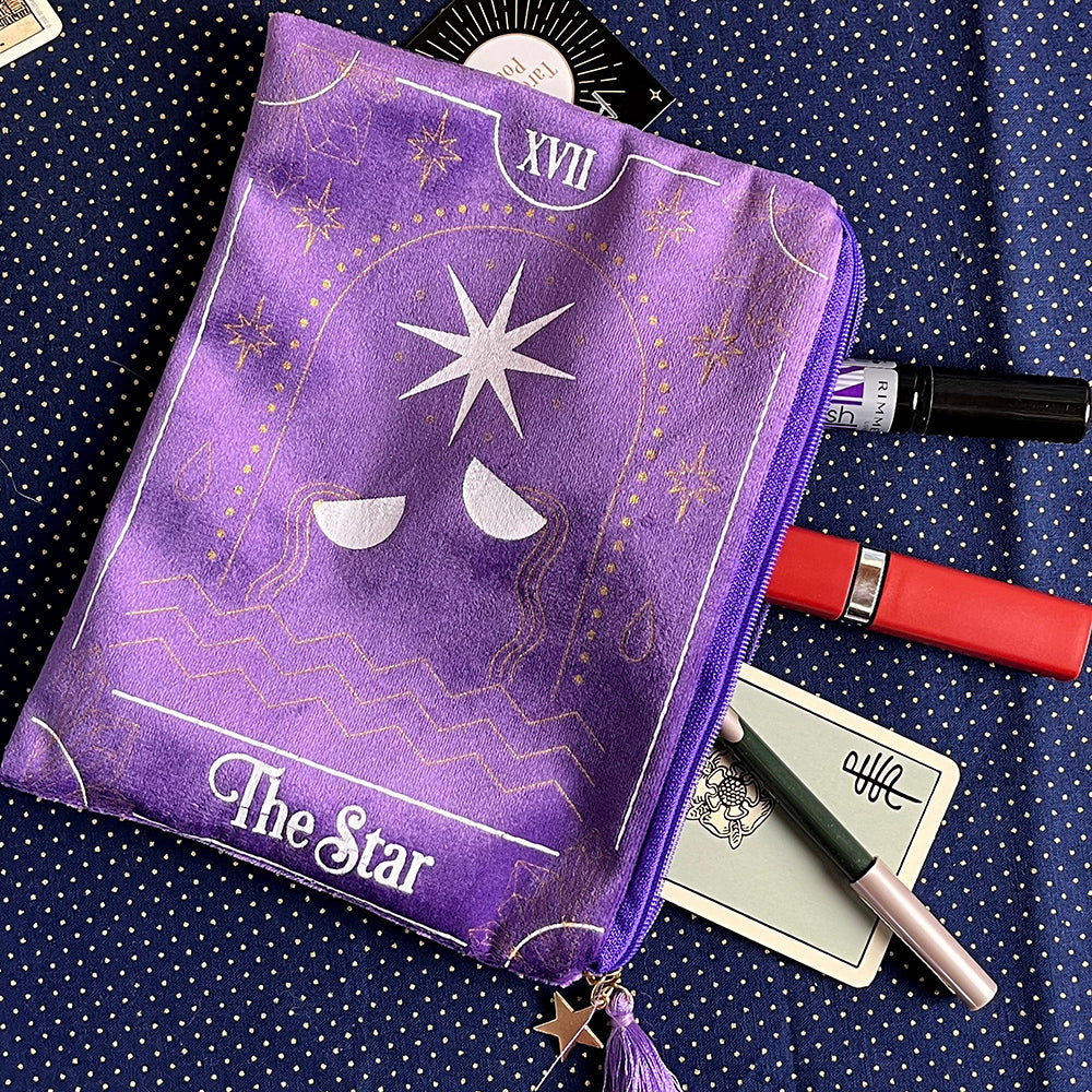 Astuccio, pochette in velluto carta dei Tarocchi