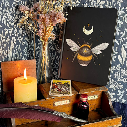 Quaderno "Forest Bee" ape e luna, A5 a righe