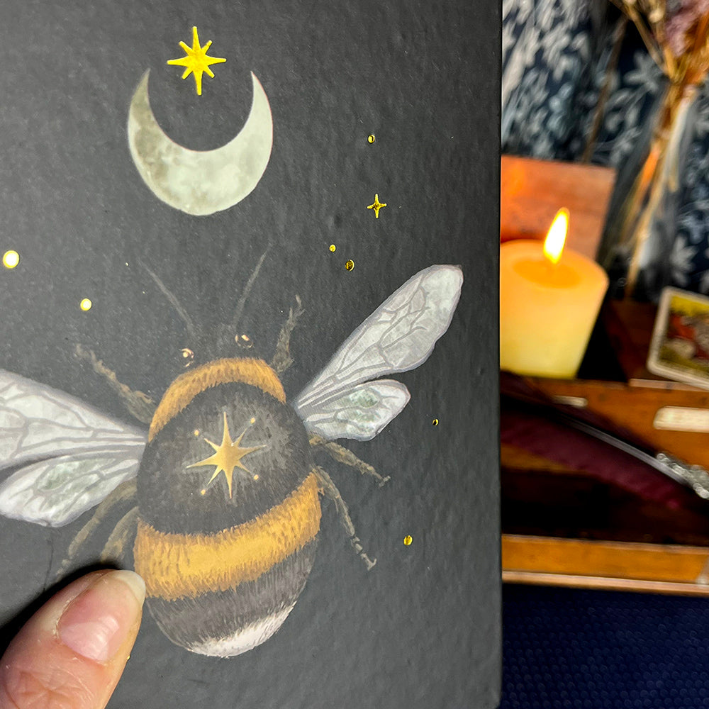 Quaderno "Forest Bee" ape e luna, A5 a righe
