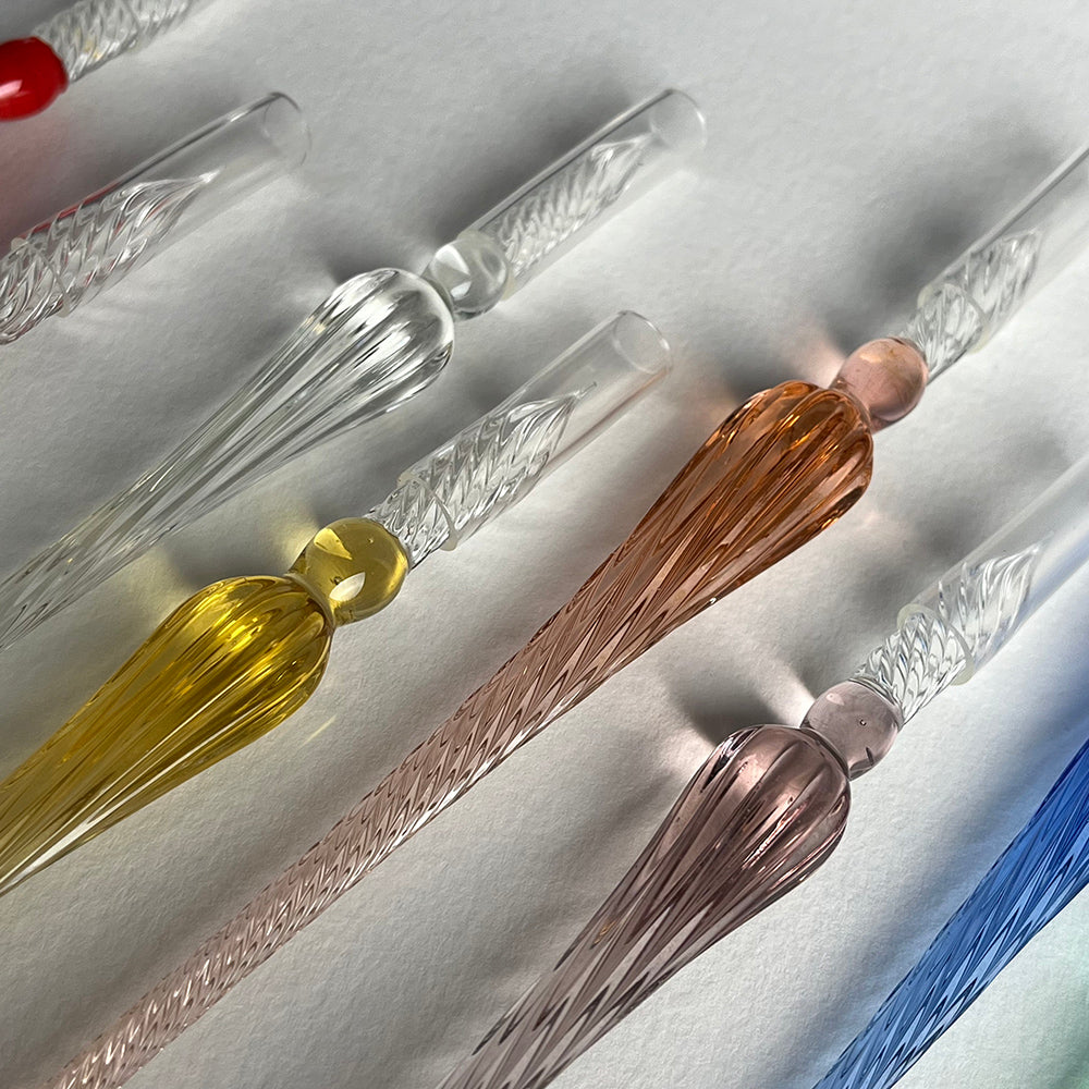 Penna di vetro a immersione per calligrafia - colori vari