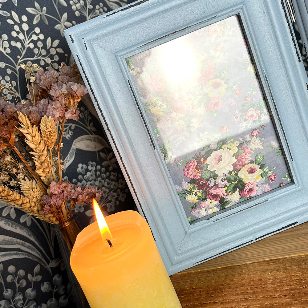 Cornice doppia vintage, shabby chic, foto 10x15cm, cottagecore