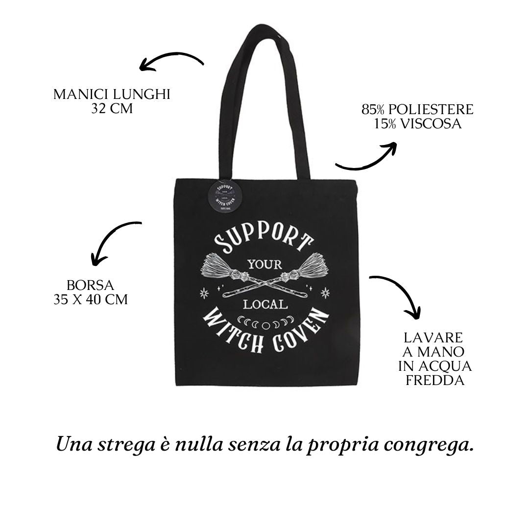Tote bag "Support your Local Witch Coven" , borsa witchy