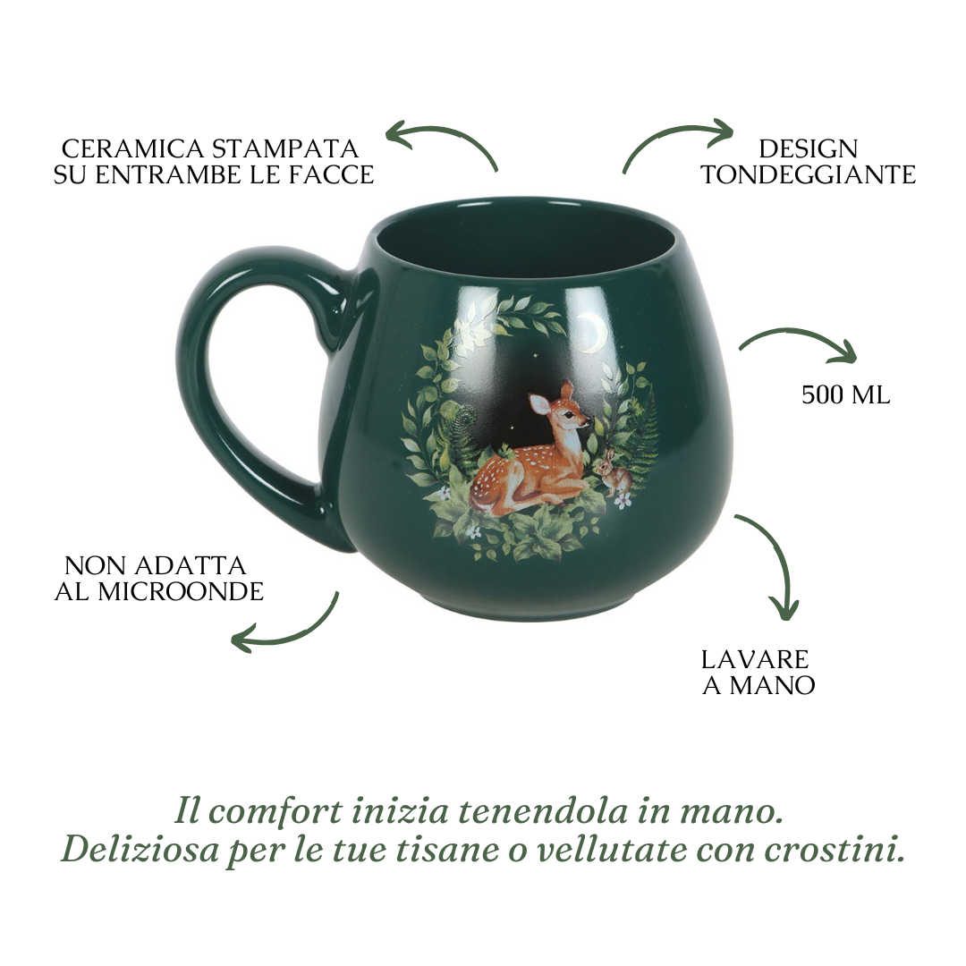 Tazza mug "Cerbiatto" verde bosco