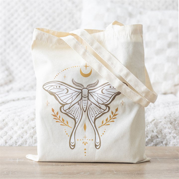 Tote bag Falena Luna, shopper Luna Moth, borsa green witch