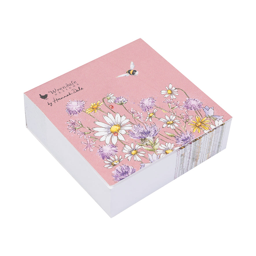 Blocchetto di fogli adesivi, sticky notes fiori di campagna, cottagecore