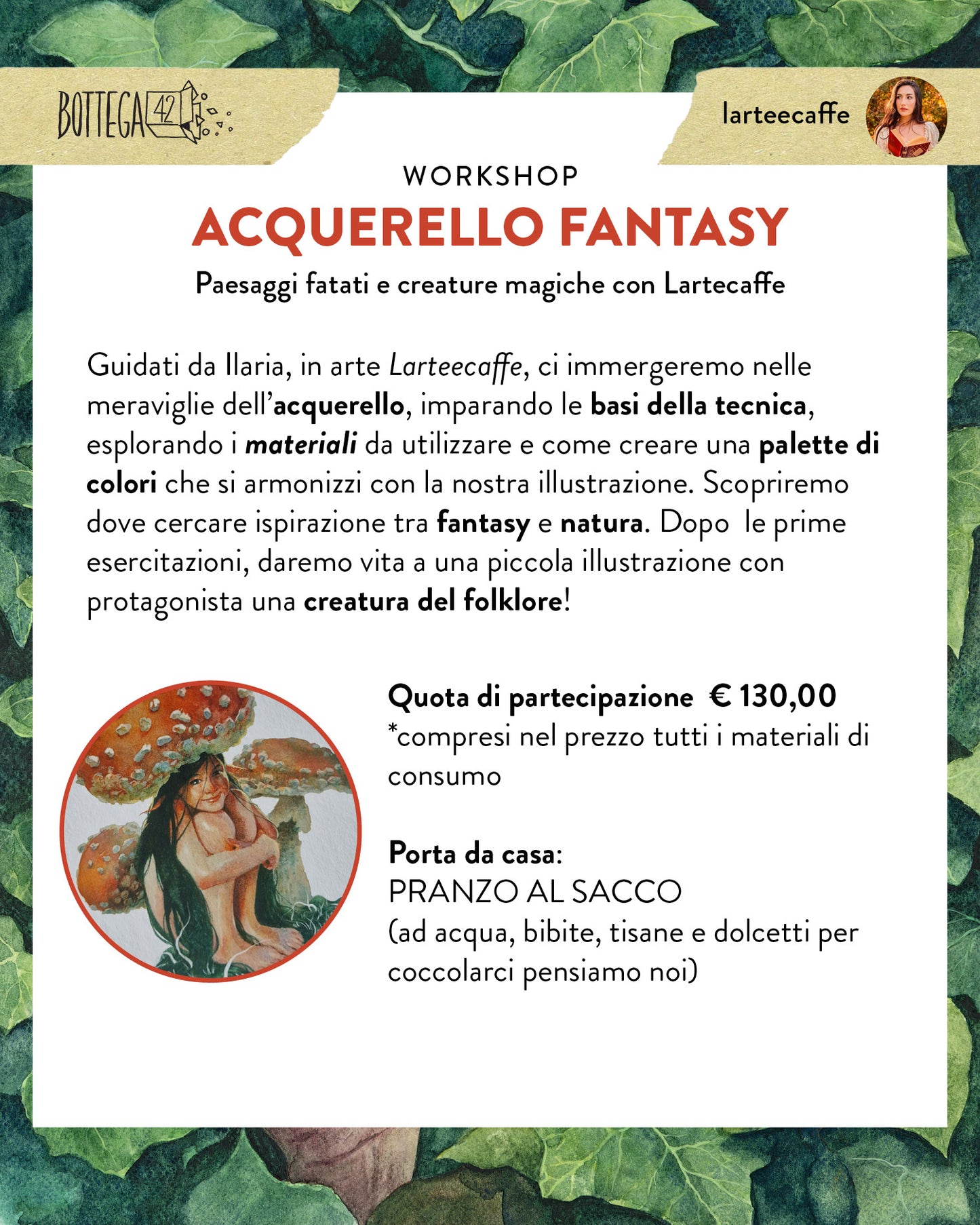 Watercolor Fantasy Workshop with Lartecaffe, March 22, 2025