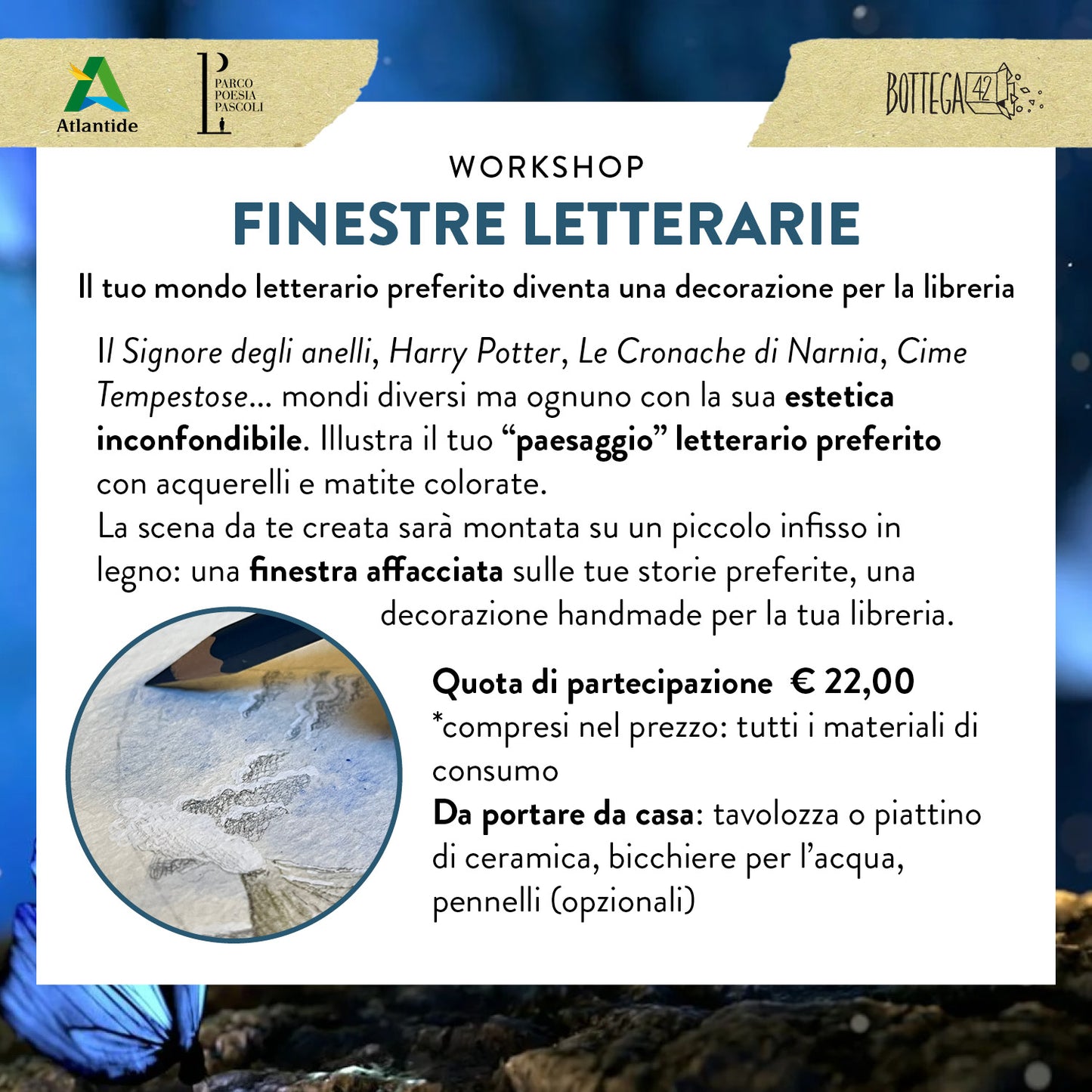 Workshop Finestre Letterarie, decorazione illustrata per libreria