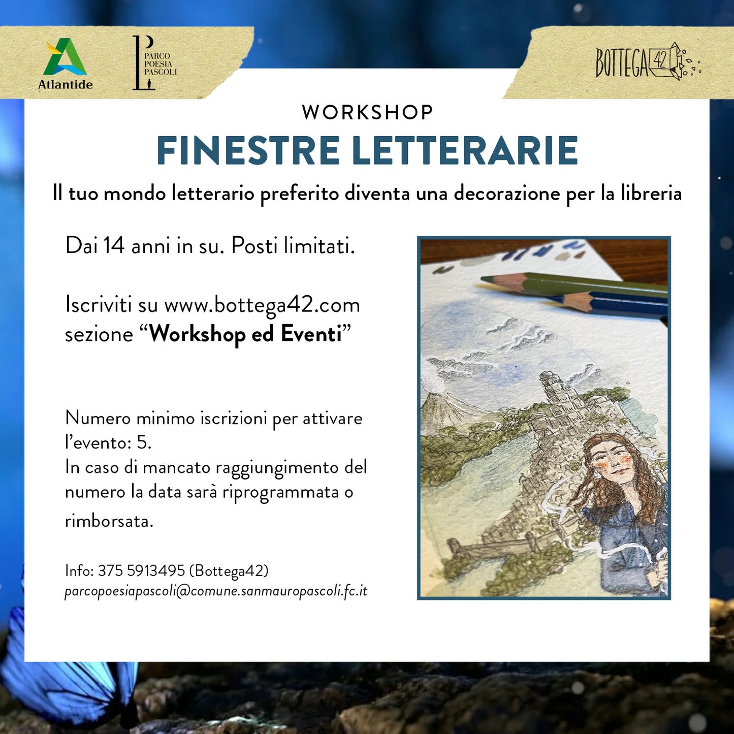 Workshop Finestre Letterarie, decorazione illustrata per libreria