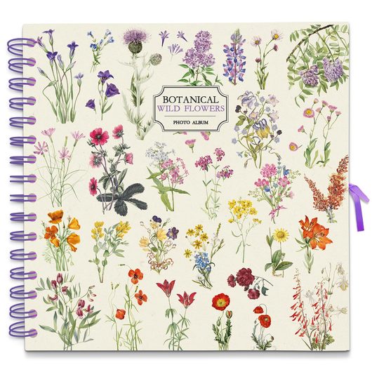 Photo album, "Wild Flowers" scrapbook, cottage flowers
