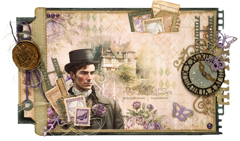 Timbro sigillo ceralacca "Victorian Dreams" farfalla vittoriana