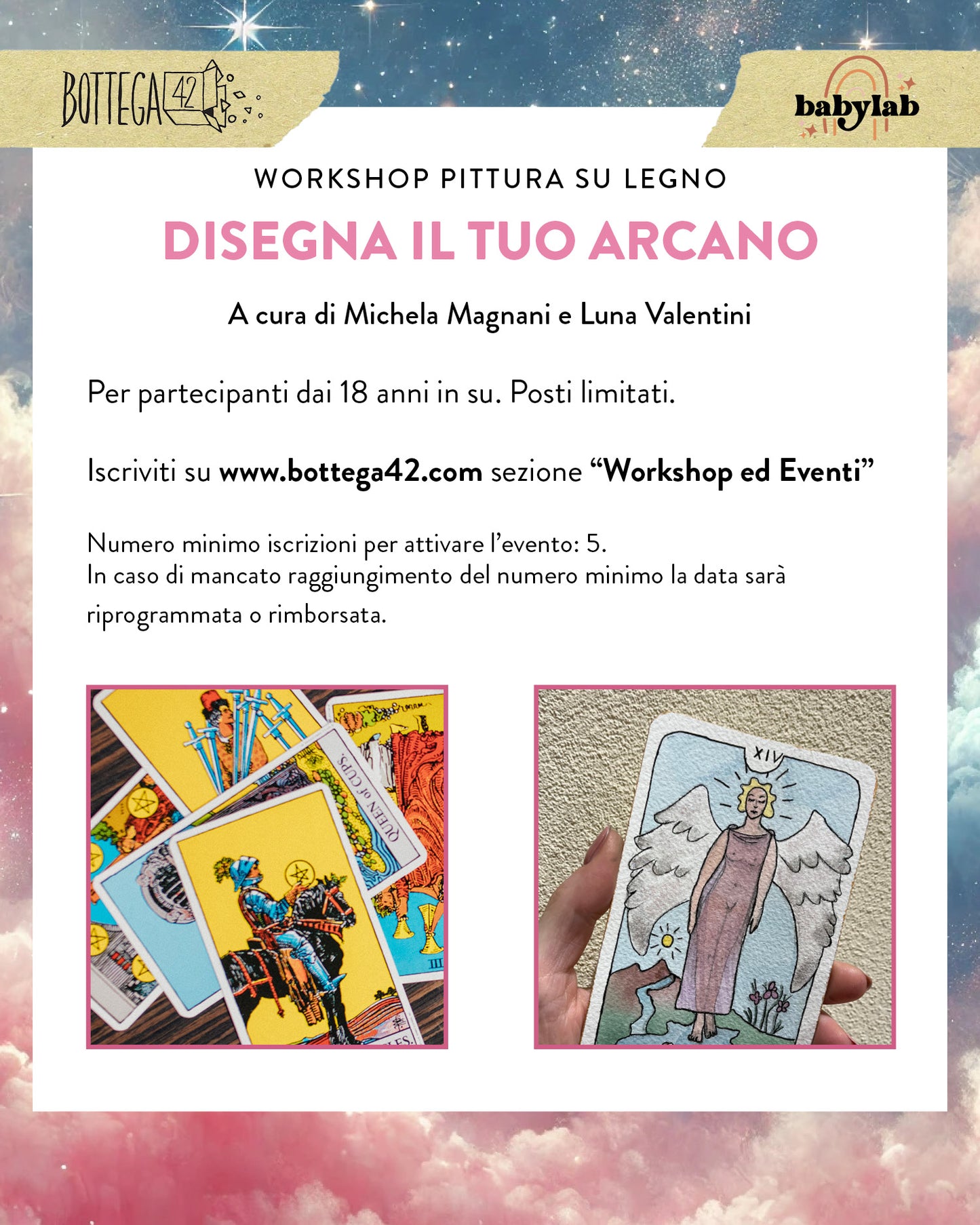 Workshop "Disegna il tuo Arcano" su legno, sabato 1 marzo 2025, con Michela Magnani e Babylab Handmade