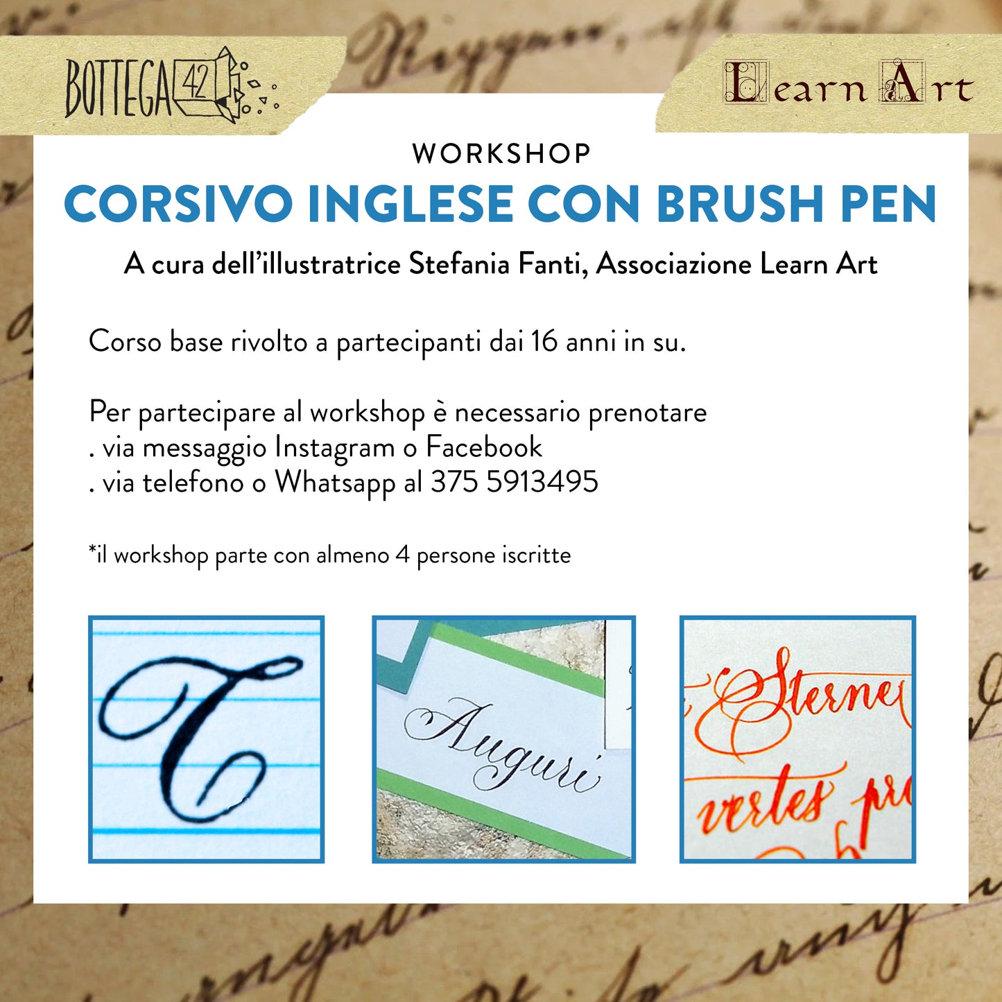 Workshop Corsivo Inglese con Brush Pen, 24 e 25 febbraio 2024