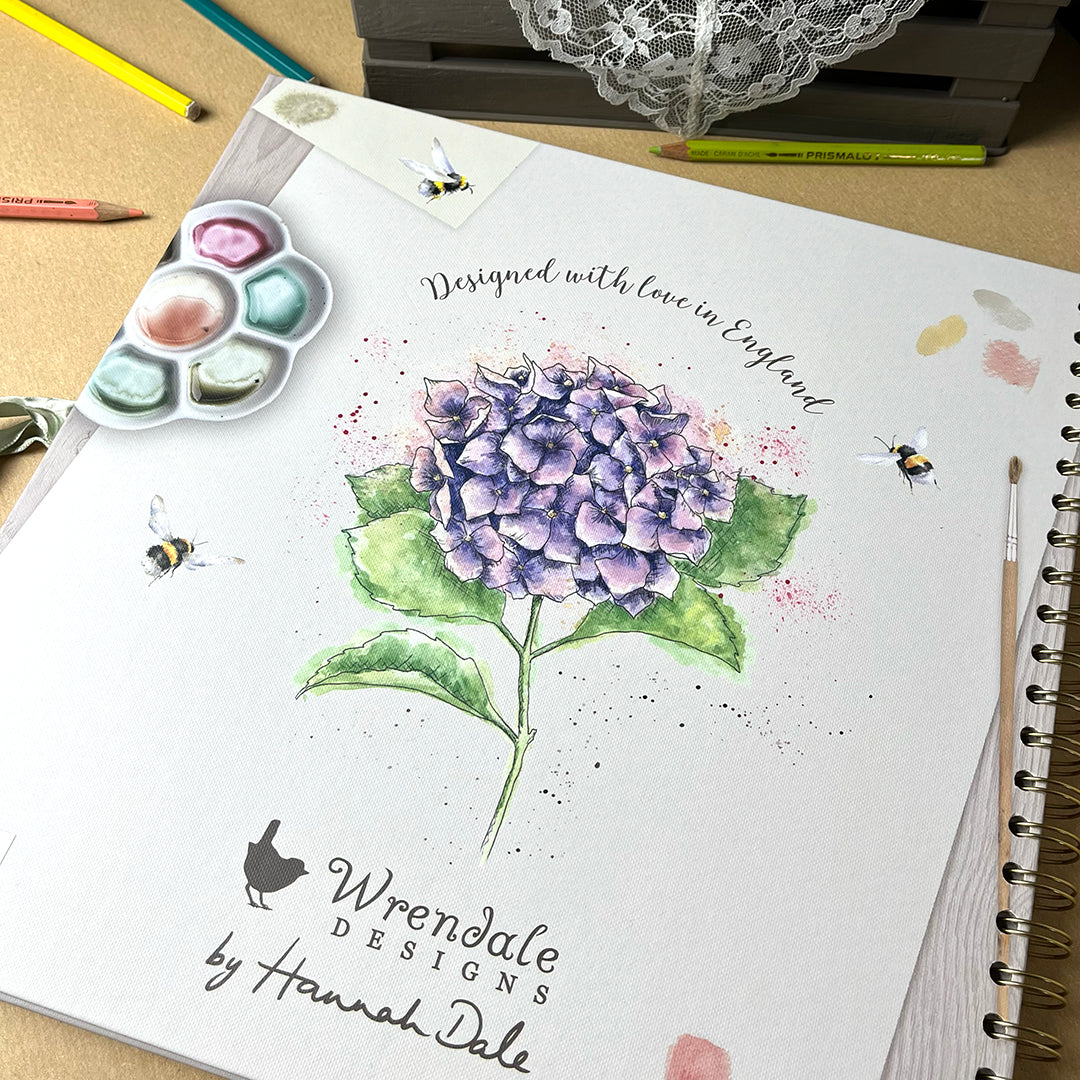 Album per scrapbooking, fotografie, disegni e ricordi "Ortensia" 30x30cm