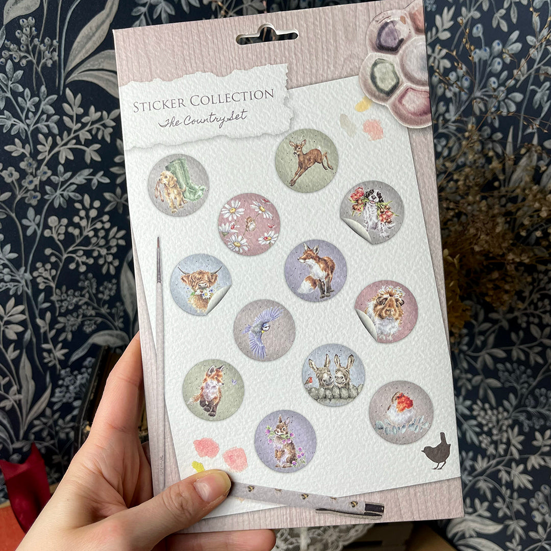 set sticker in fogli, The Country Set, animali campagna, 144 stickers