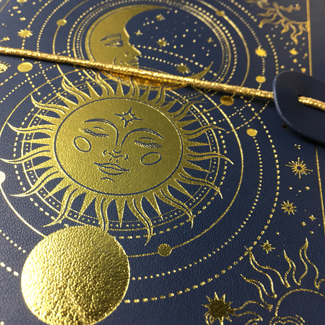 Taccuino da viaggio 12x19 cm con elastici "Astral", astrologia, magia, tarocchi