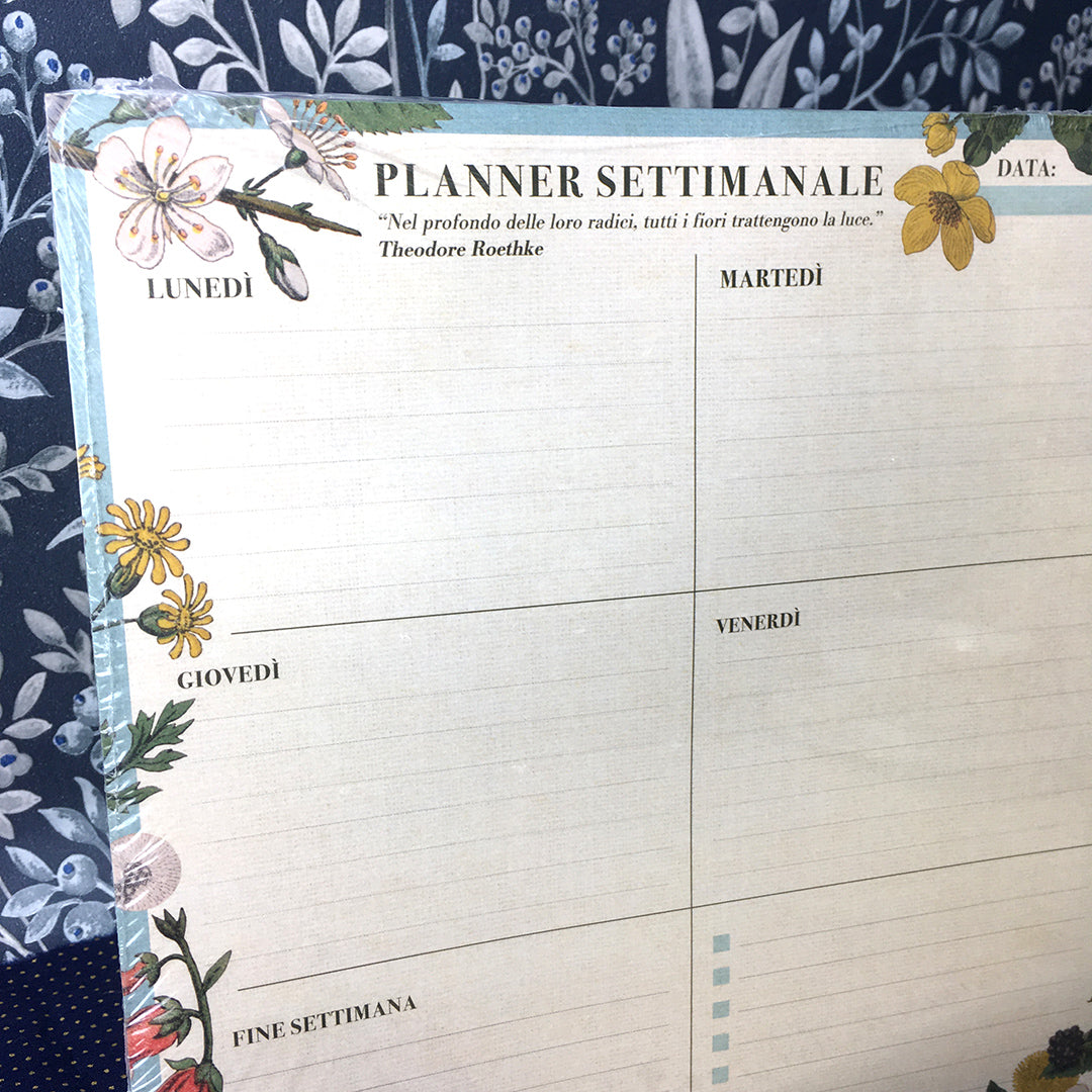 Planner settimanale A4 "Botanical - Flowers" Fiori e stampe botaniche