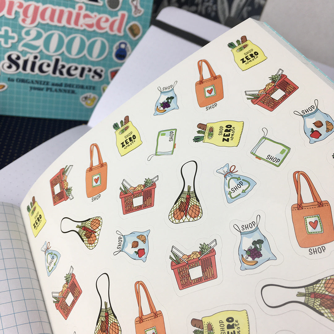 Libro con più di 2000 adesivi per agende, diari, decorazione biglietti e progetti creativi