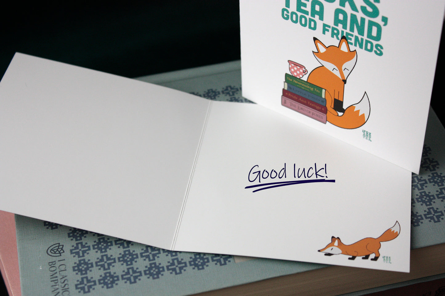 Biglietti d'auguri quadrati pieghevoli, fantasie varie