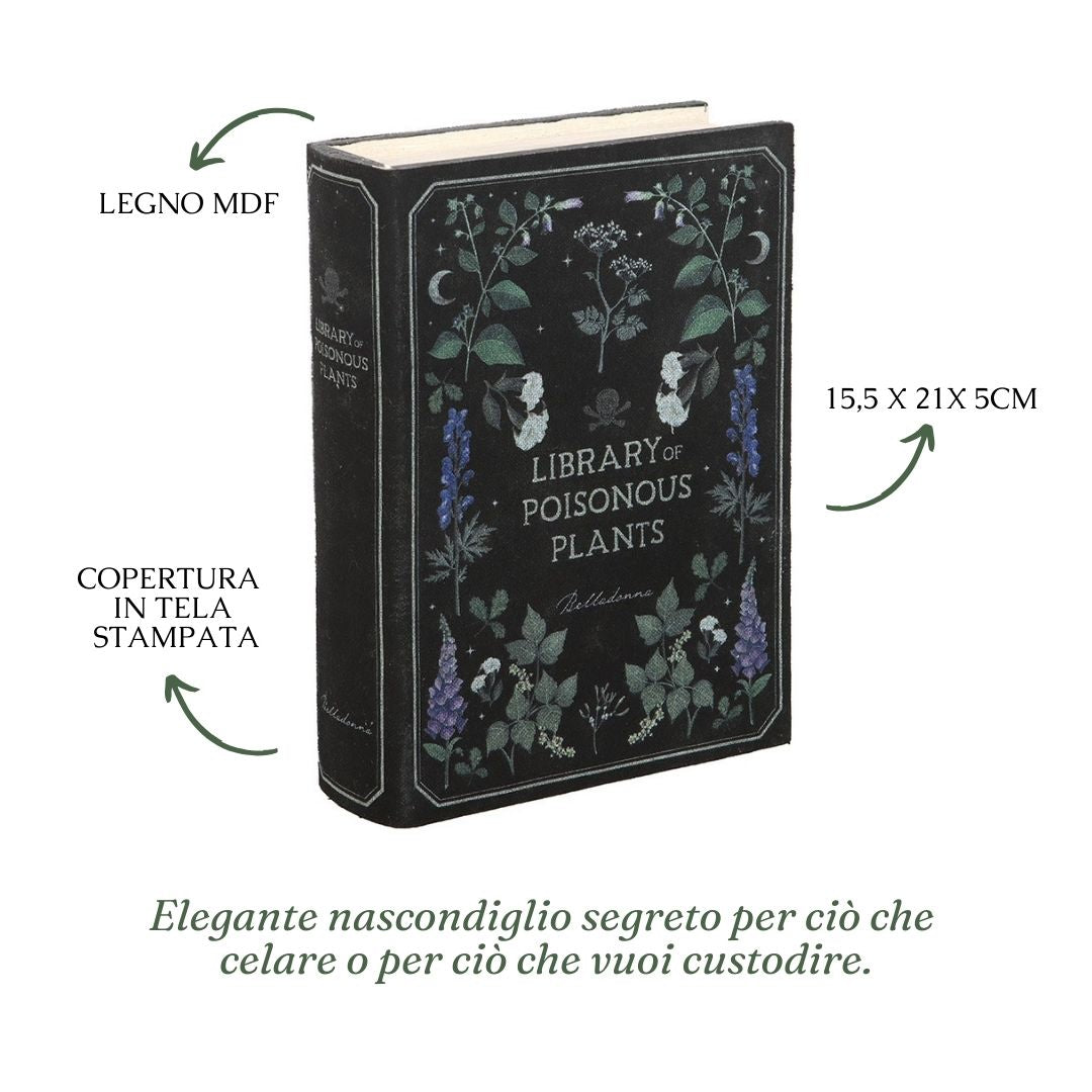 Scatola libro "Poisonous Plants", finto libro, stampa botanica witchy