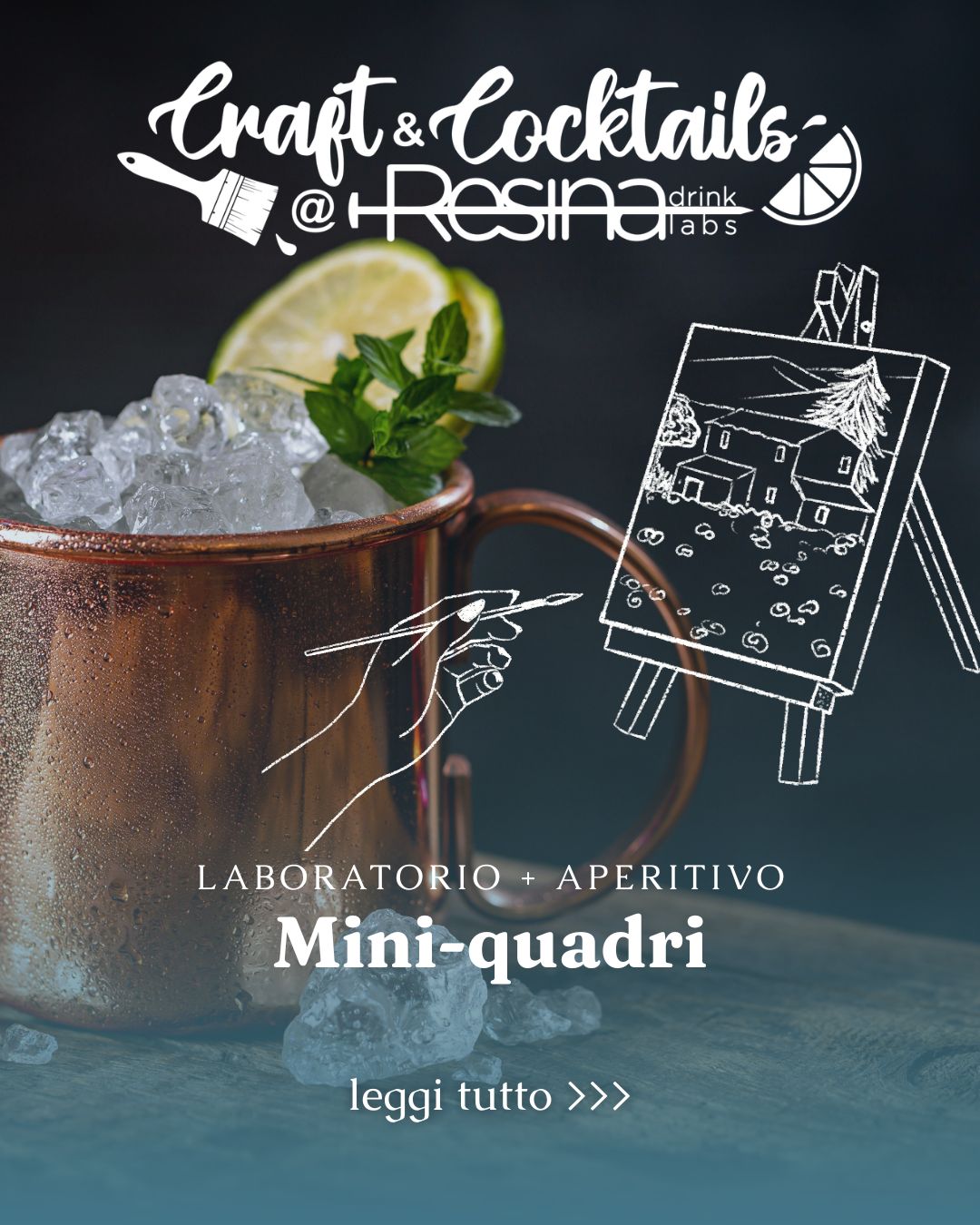 Aperitivo artistico Resina Craft And Cocktails -Mini quadri - 10/06/2026