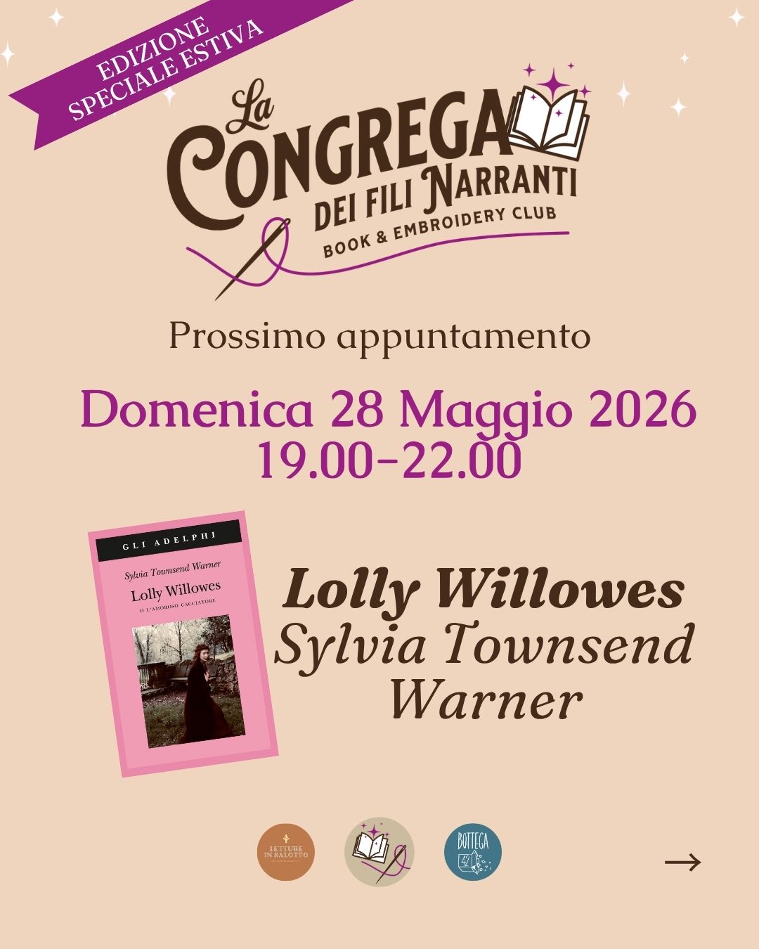 Club del libro e del ricamo (16+), Lolly Willowes, 28 Giugno 2026
