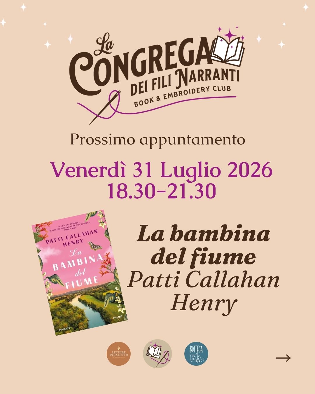 Club del libro e del ricamo (16+), La bambina del fiume, 31 Luglio 2026