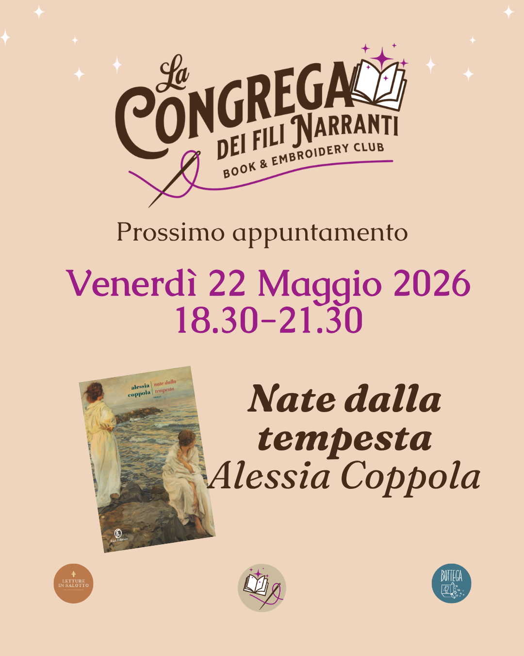 Club del libro e del ricamo (16+), Nate dalla Tempesta, 22 Maggio 2026