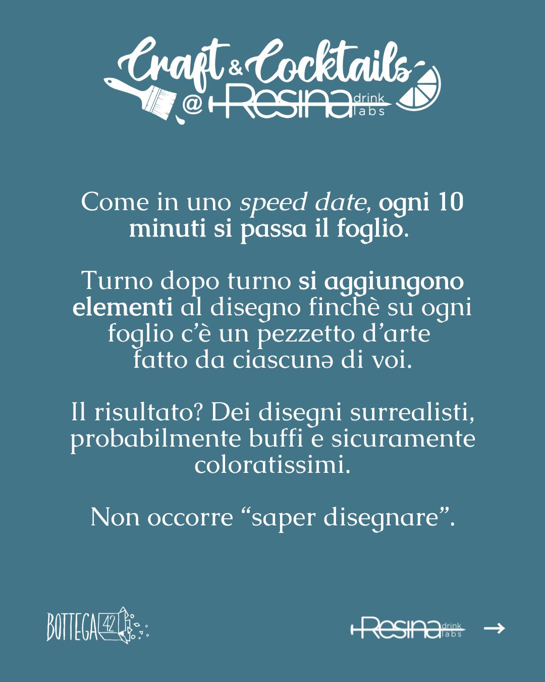 Aperitivo artistico Resina Craft And Cocktails -Disegno collettivo - 01/07/2026