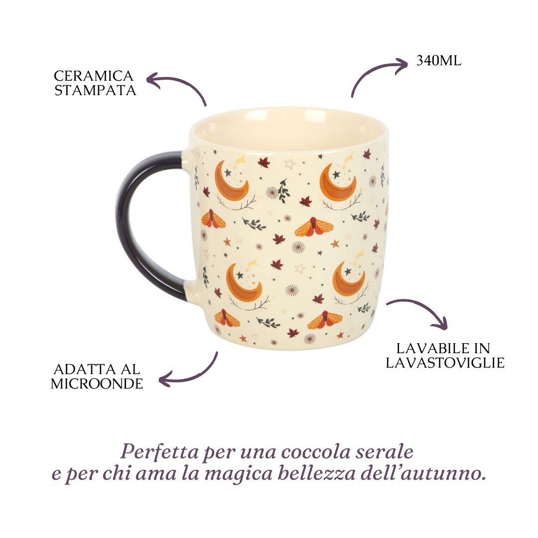 Tazza Autumn Magic, in ceramica, autunno witchy info tecniche