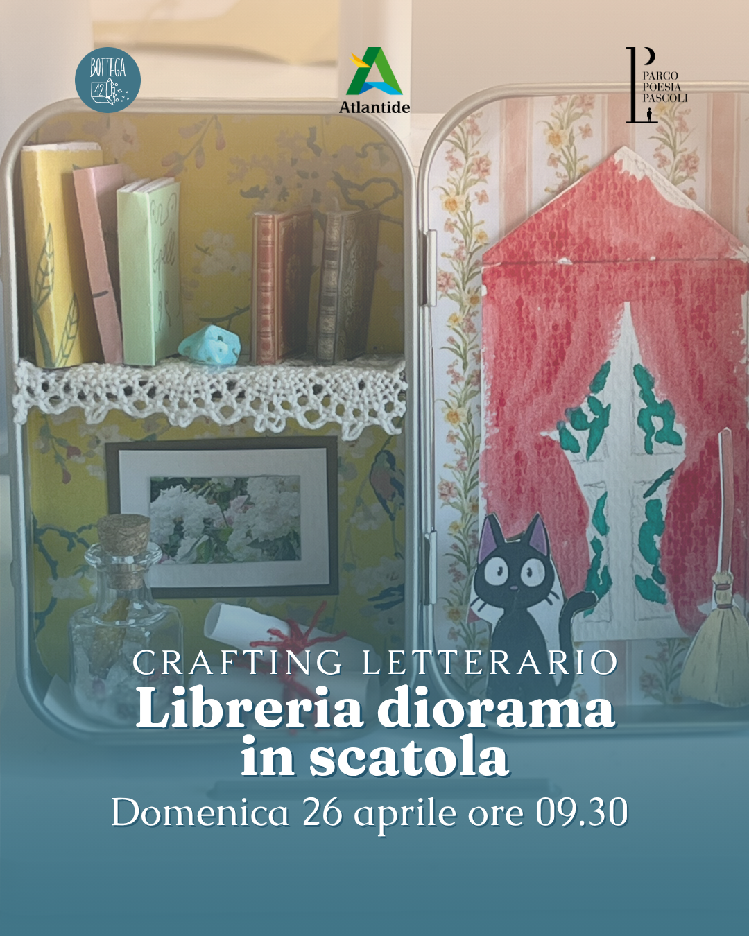 Workshop letterario - libreria diorama in scatola