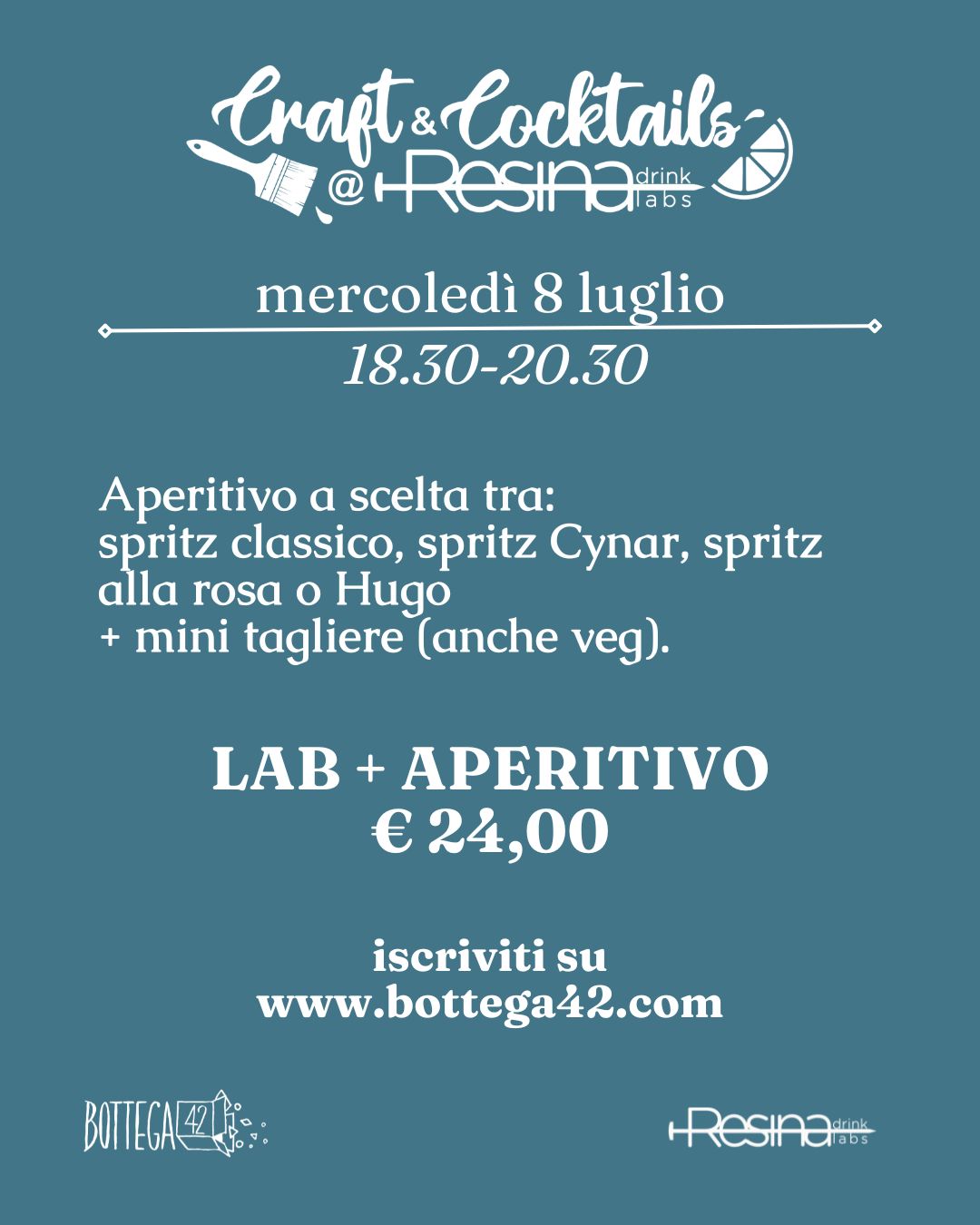 Aperitivo artistico Resina Craft And Cocktails -Ventagli dipinti - 08/07/2026