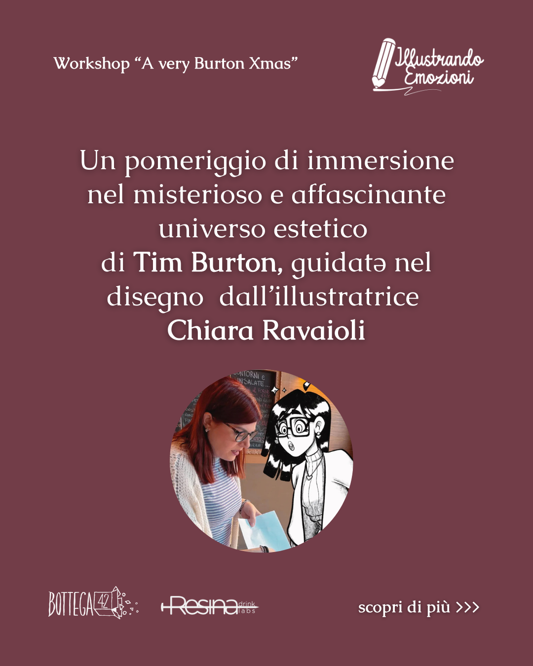 Workshop illustrazione "A very Burton Christmas", 13 dicembre 2025