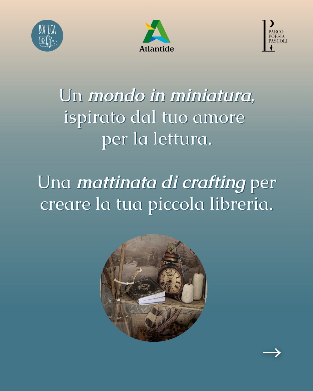 Workshop letterario - libreria diorama in scatola