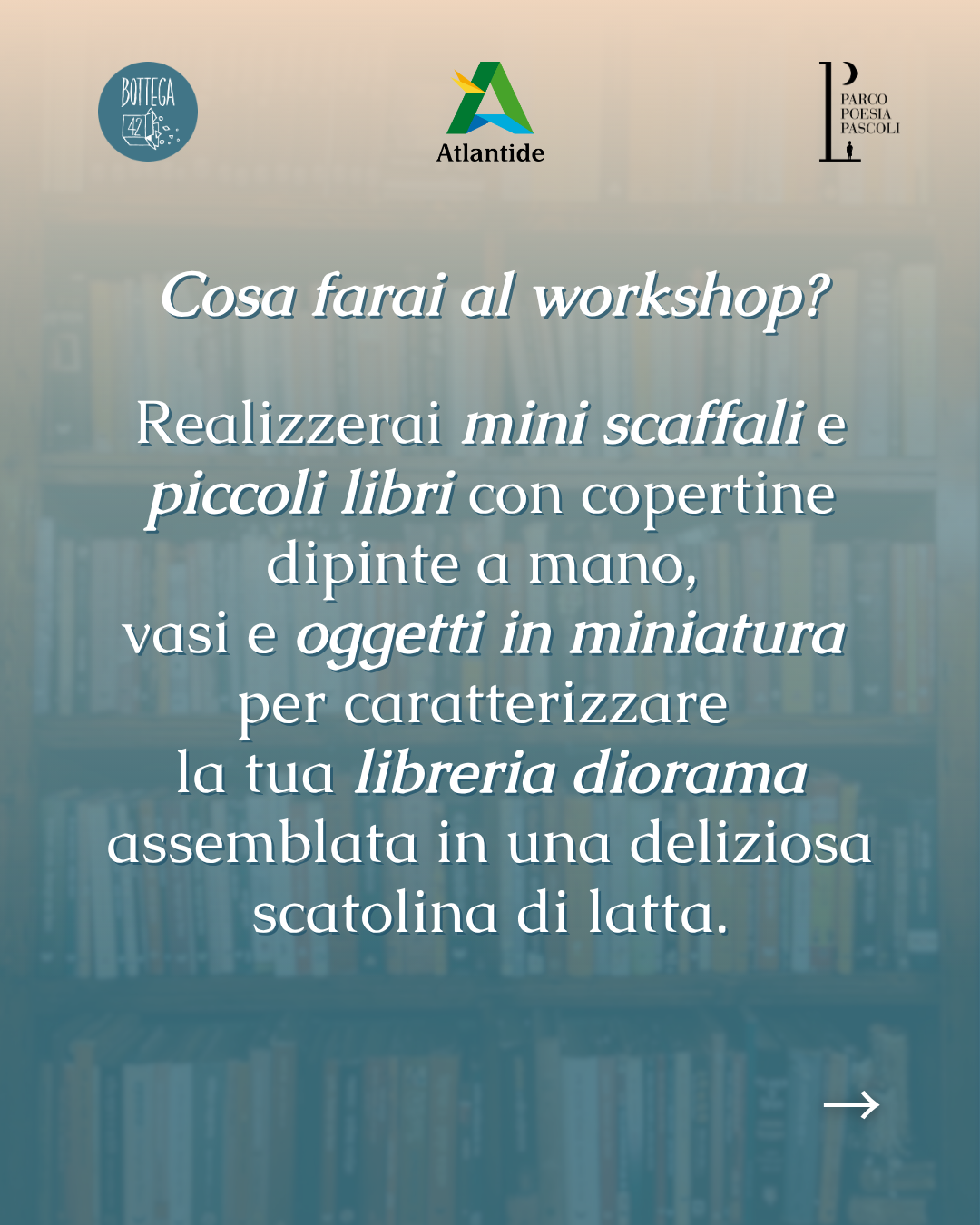 Workshop letterario - libreria diorama in scatola