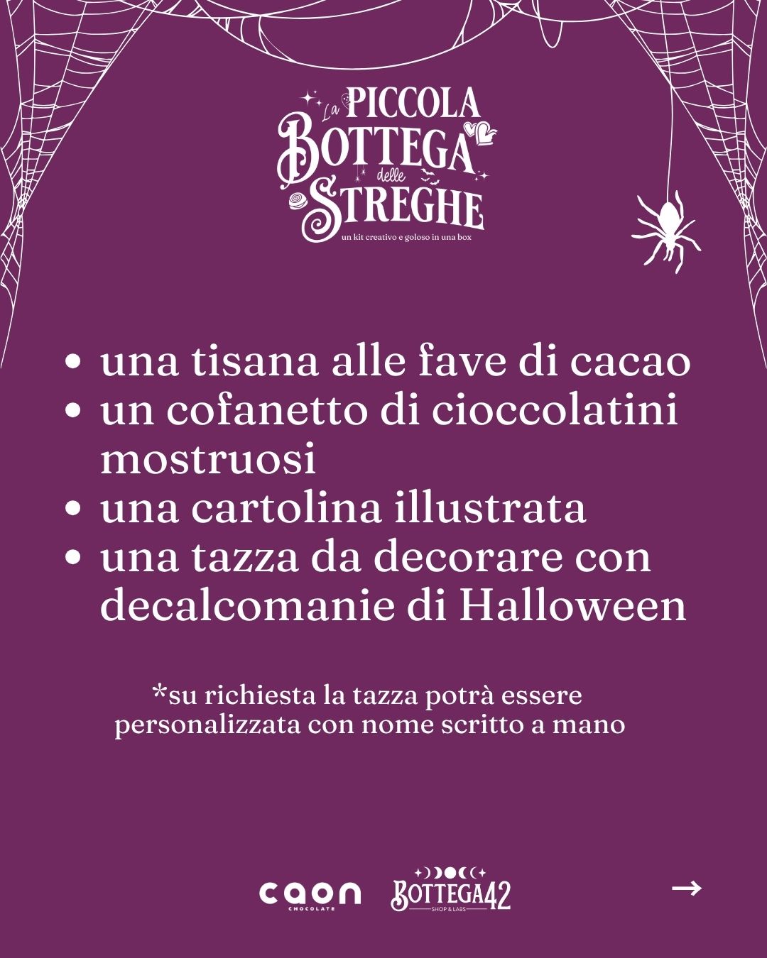 Box di Halloween "La piccola bottega delle streghe"- cioccolatini artigianali e kit creativo