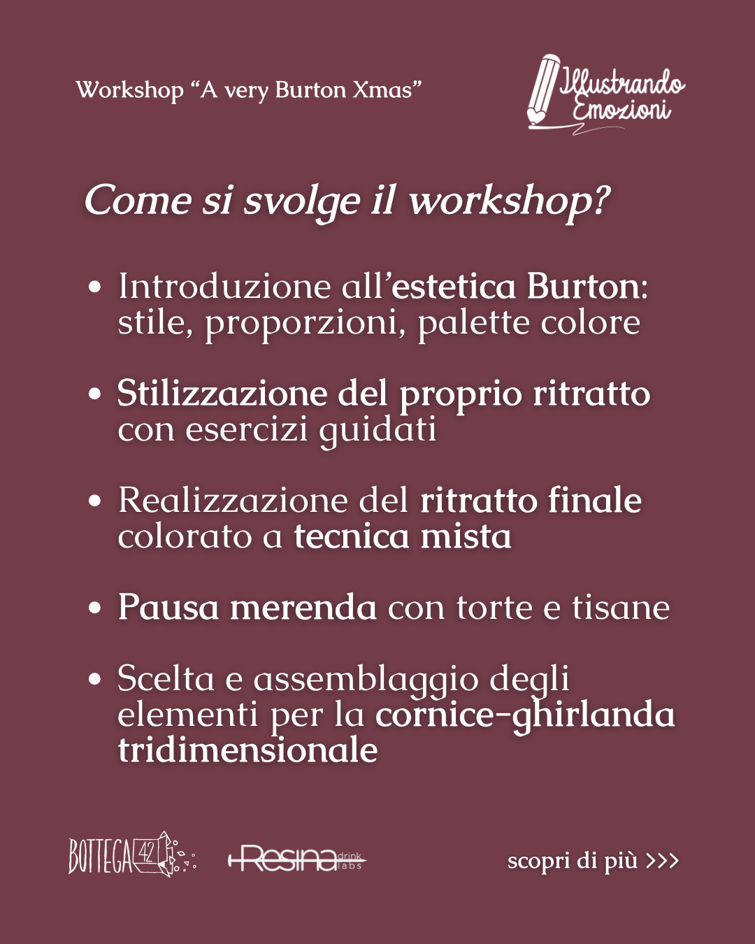 Workshop illustrazione "A very Burton Christmas", 13 dicembre 2025